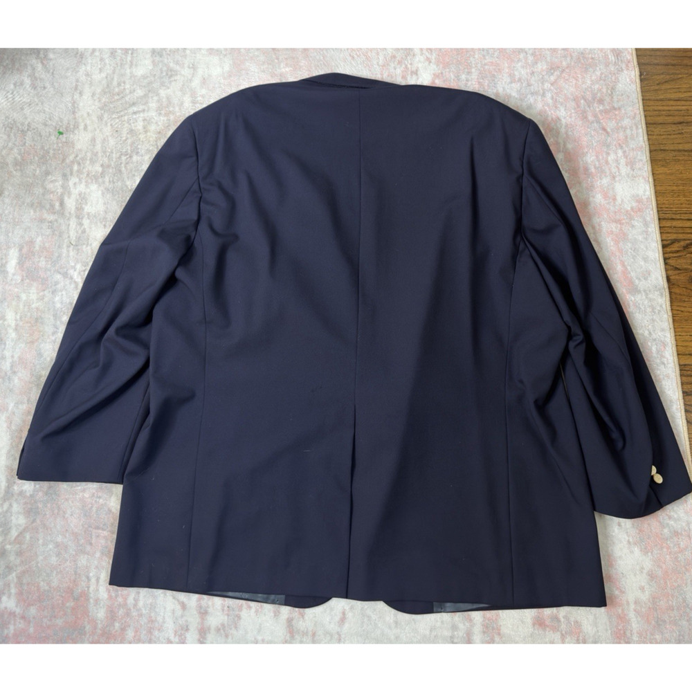 VTG 90s Burberry Jacket Men 50R Blue Wool Blazer Tuxedo Business USA Gold Button - Picture 2 of 13
